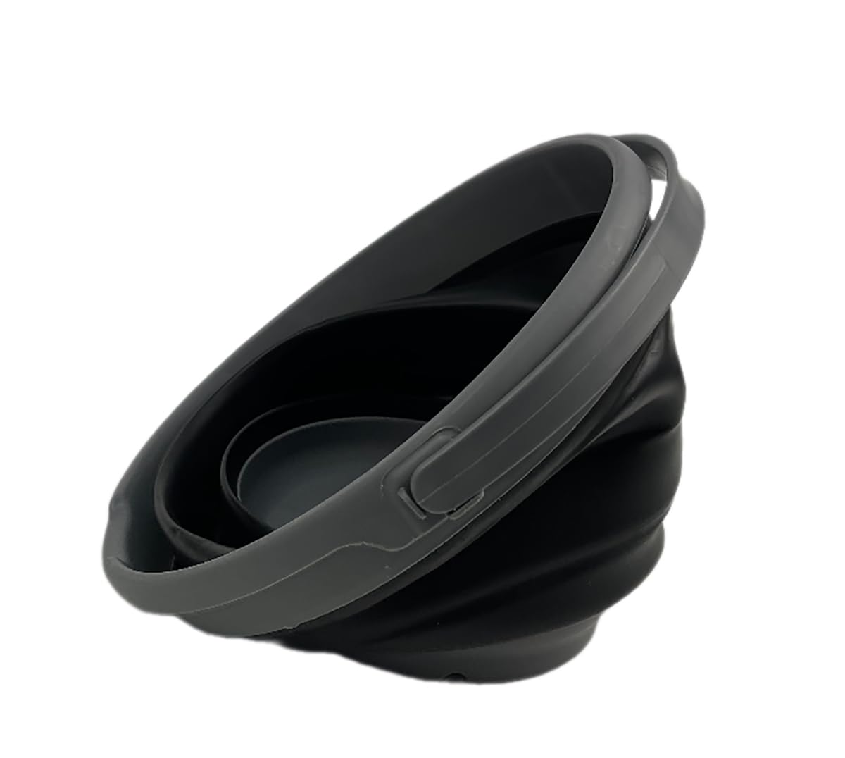 SAMMART Collapsible Plastic Bucket - Foldable Round Tub with Handle - Pop Up Saving (Grey/Black, 10L)