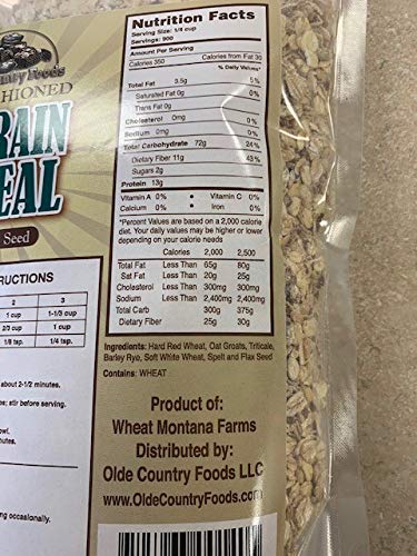 Old Fashioned 7 Grain Cereal with Flax Seed 6 Pounds (2x3 Pound) by Wheat Montana. Non GMO, Chemical Free