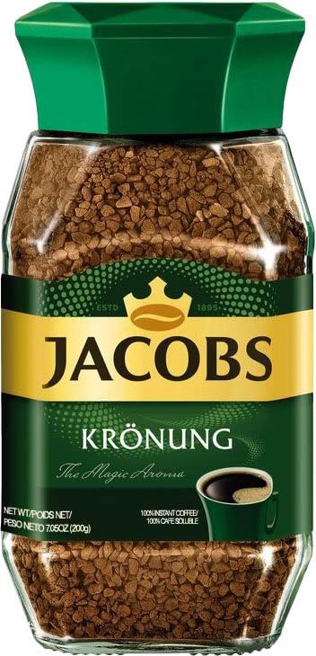 Jacobs Kronung, Cronat Gold, & Velvet Instant Coffee 7oz/200g each (3 Total Jars)