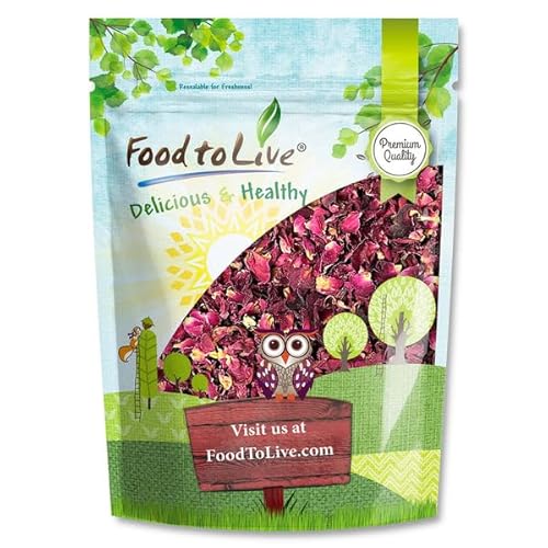 Food to Live Rose Petals, 4 Ounces - Culinary Dried Edible Rose Flowers for Tea, Baking, Making Rose Water and Desserts. Vegan, Kosher, Bulk