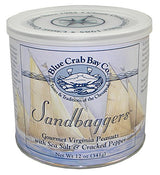 Blue Crab Bay "Sandbaggers" - Gourmet Virginia Peanuts with Sea Salt & Cracked Pepper, 12 Oz. Tin (4-Pack)