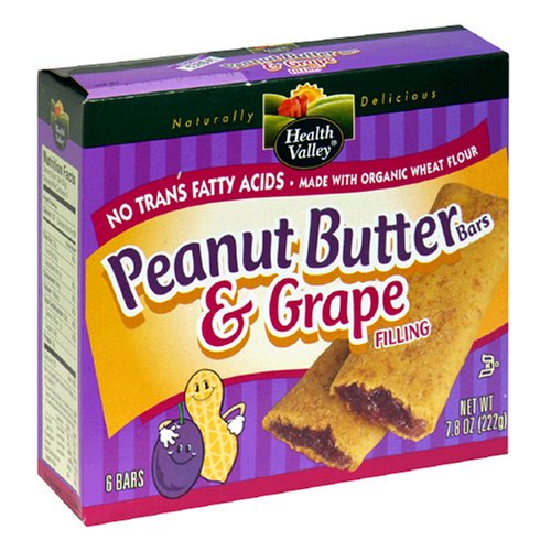 Health Valley Peanut Butter Bars, Grape, 7.8-Ounce Boxes (Pack of 6)