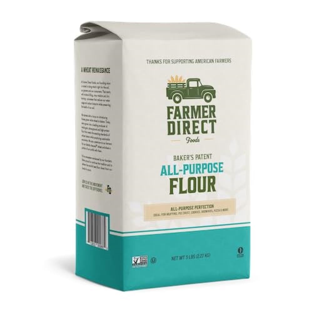 All Purpose Flour | Farmer Direct Foods | Bread | 10 LBS | Non-GMO | Made in USA | Pantry Staple | Unbleached