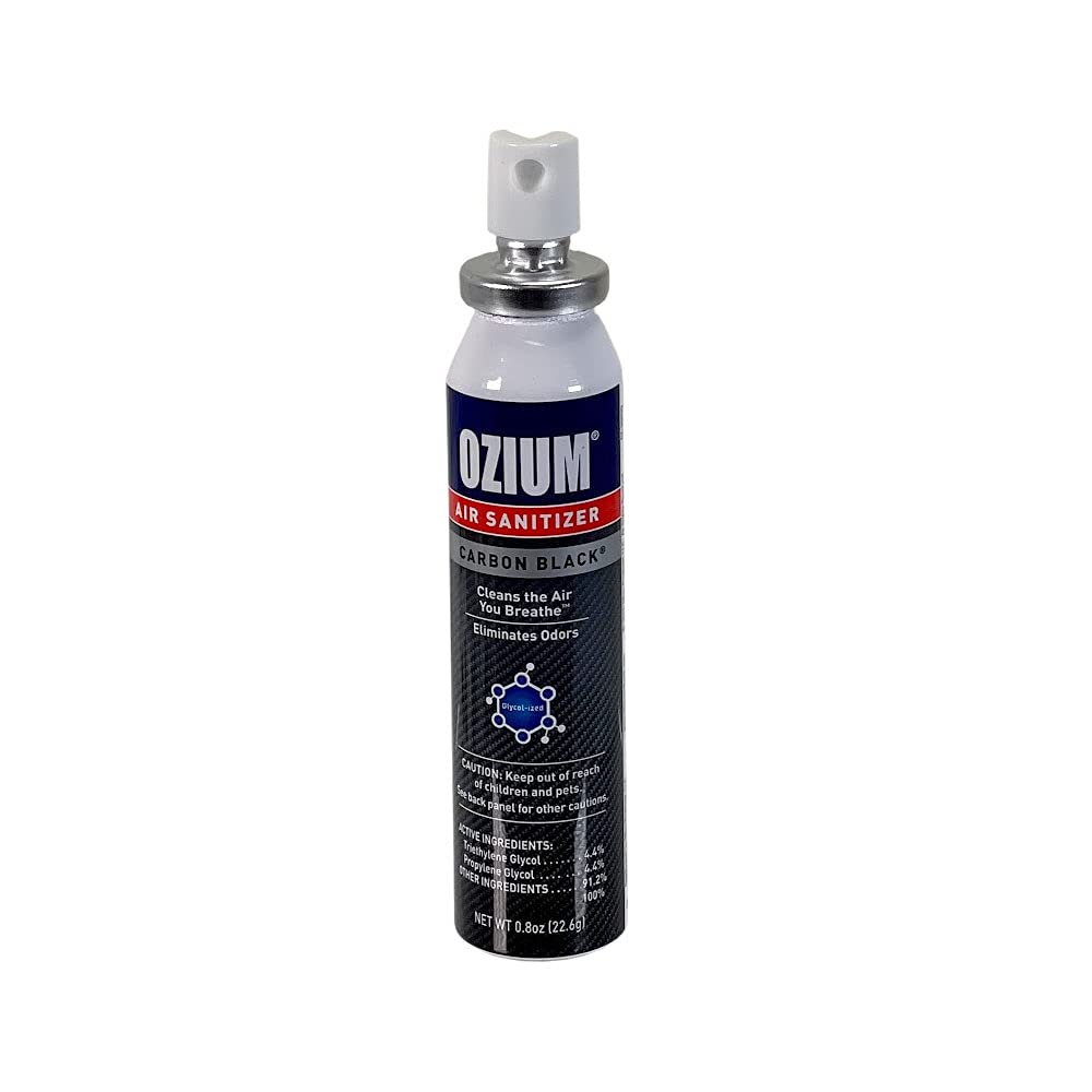 Ozium Air Sanitizer 0.8 oz Spray, Carbon Black Scent (2-Pack)