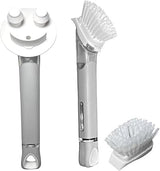 The Original Smiling Handle with Soap Dispensing by Smilyeez for The Smiling Sponge & Smilyeez Dishwand Combo (White/Grey)