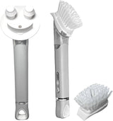 The Original Smiling Handle with Soap Dispensing by Smilyeez for The Smiling Sponge & Smilyeez Dishwand Combo (White/Grey)