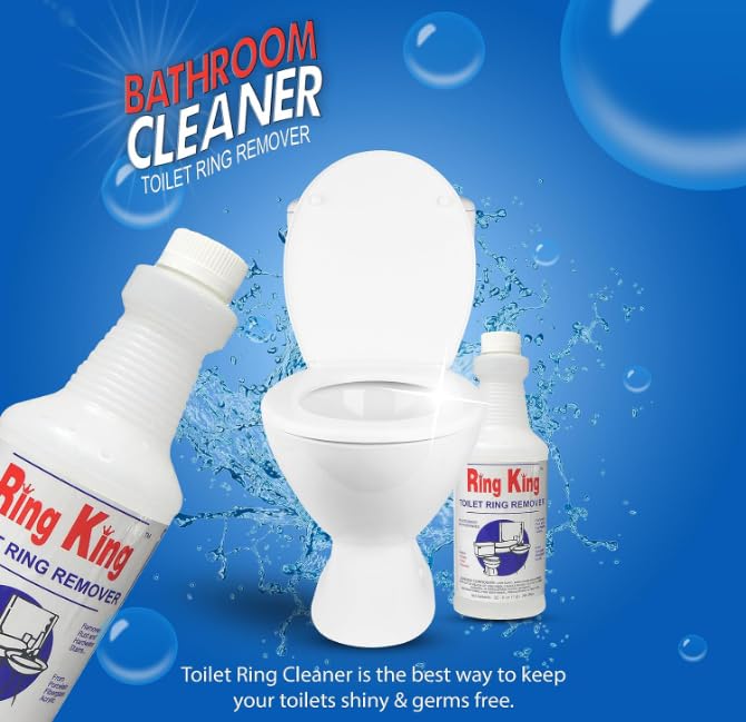 Ring King Toilet Ring Remover, 32 oz, with flip-top applicator - Heavy-duty for rust, hard water, and mineral stains in toilets. Restores severely