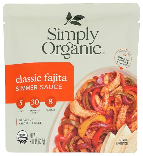 Simply Organic Classic Fajita Simmer Sauce, 8 oz