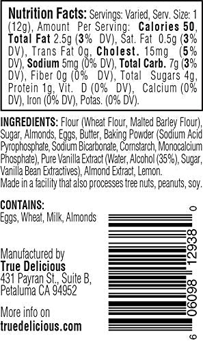 True Delicious WHOLE ALMOND BISCOTTI, Fine Italian cookies, baked twice (4 boxes of 6oz each) …