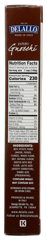 Potato Gnocchi Imported (Pack of 12)