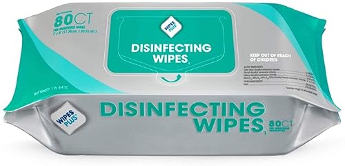 WipesPlus Disinfecting Wipes - Industrial Strength Sanitizing Wipes - Pack of 80 Disinfectant Wipes - Made in the USA