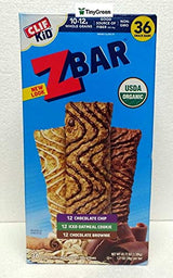 Z-Bar ZBAR 10-12g Whole Grains Three Flavors Organic Non-GMO 36 Snack Bars