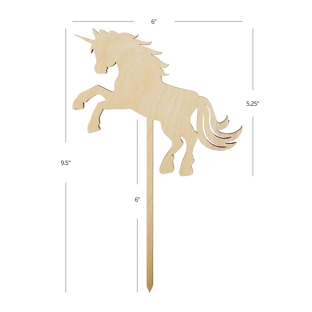 Andaz Press Unicorn Horse Laser Cut Wood Cake Topper, 1st Birthday, Rustic Chic Wood Cake Topper for Unicorn Theme Party, Decorations for Cake