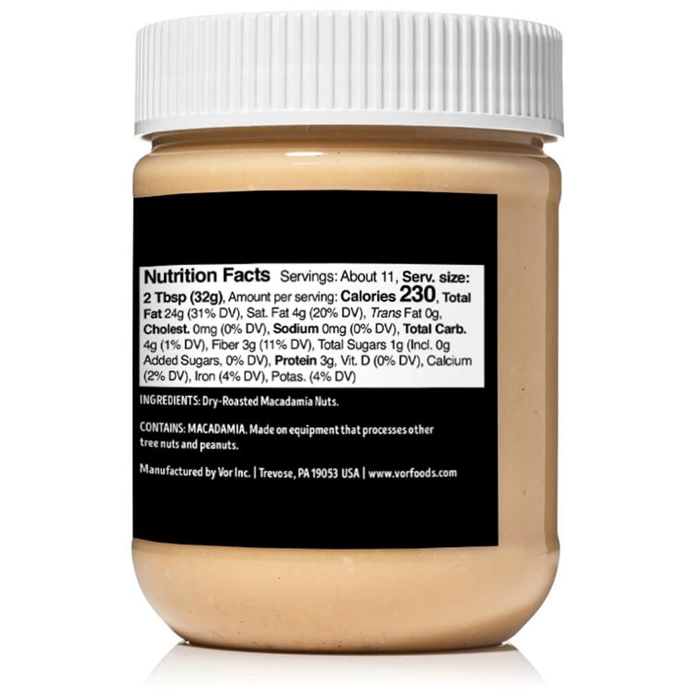 Vör Macadamia Nut Butter (12oz) | Single Ingredient | Vegan, Paleo and Keto-Friendly, Gluten-Free