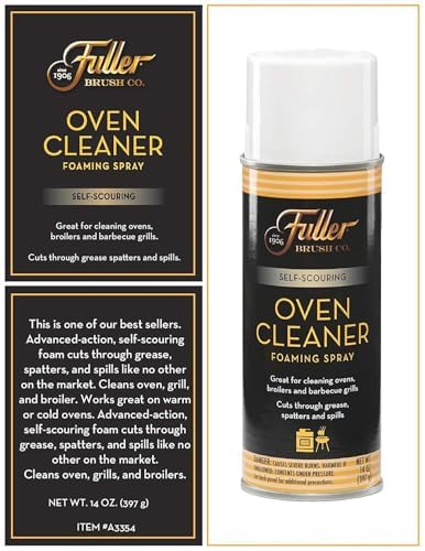 Fuller Brush Self-Scouring Oven Cleaner - Spray On Heavy Duty Cleaner for Ovens Broilers and Barbecue Grills Efficiently Cuts Through Grease Grime
