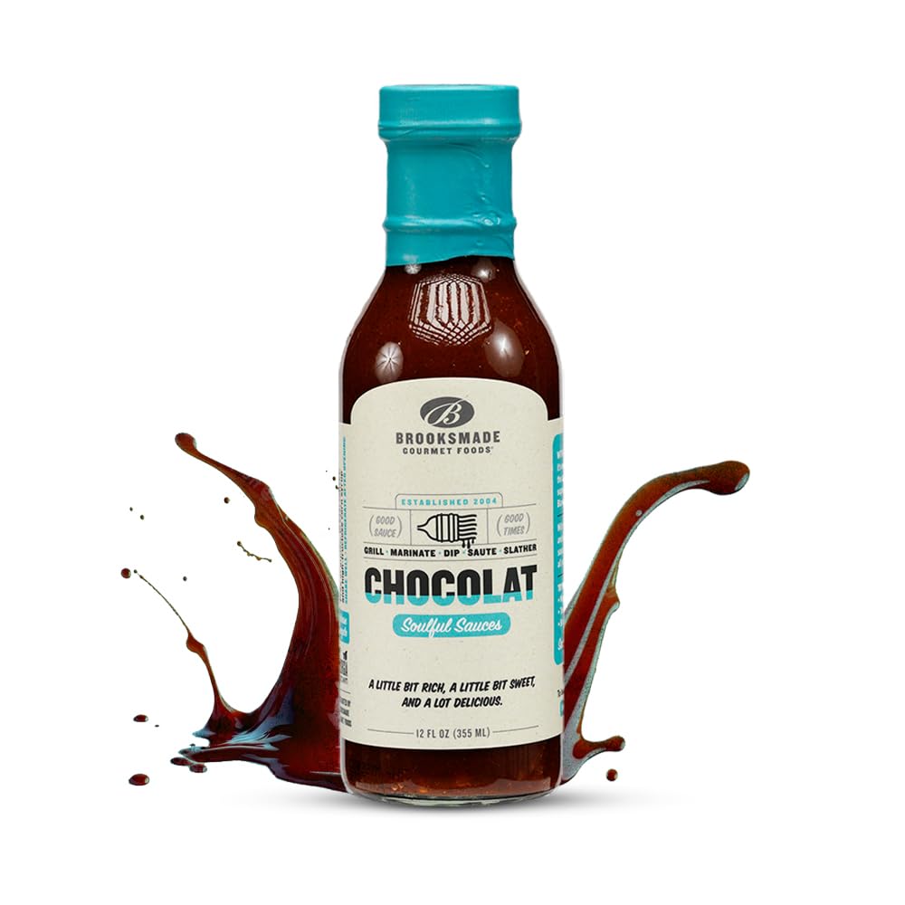 Brooksmade Gourmet Foods Soulful Sauces, Chocolate BBQ Sauce & Marinade, Gluten Free, No High Fructose Corn Syrup, 12 oz. Use as marinade,