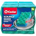 O-Cedar Scrunge Non-Scratch Scrub Sponge (Pack of 6) Multi-Use, All-Purpose, Odor-Resistant, Scrubbing Sponge Safely Cleans All Hard Surfaces in