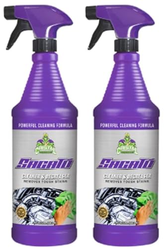Cristal Products Sacato Cleaner & Degreaser, Liquid, Stainless Steel, 64 Fl Oz, 2 Pack