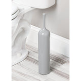 mDesign Extra Slim Compact Plastic Freestanding Toilet Bowl Brush and Holder for Bathroom Storage and Organization - Sturdy, Deep Cleaning, Covered