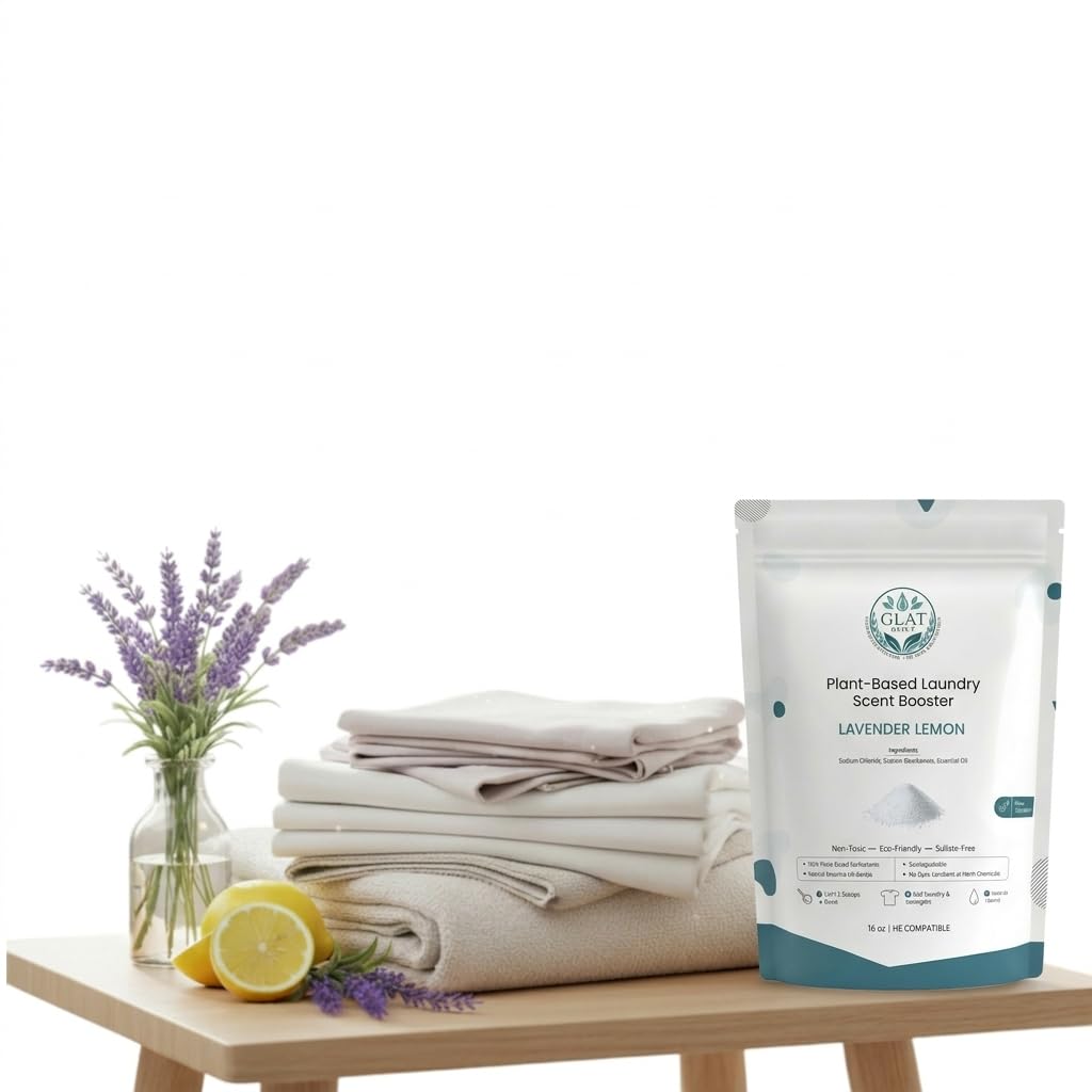 GLAT Group Plant-Based Laundry Scent Booster (Powder) - Lavender Lemon | Fast-Dissolving, No Residue | Natural, Calming, Long-Lasting Fresh Scent |