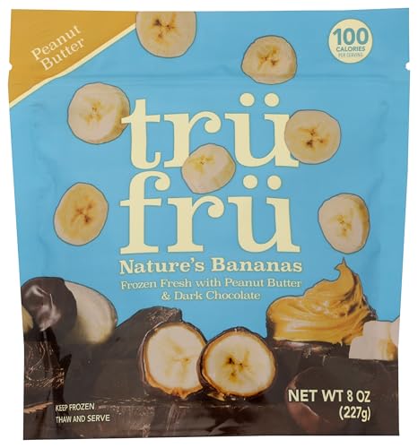 Tru Fru, Bananas Frozen Peanut Butter Dark Chocolate, 8 Ounce