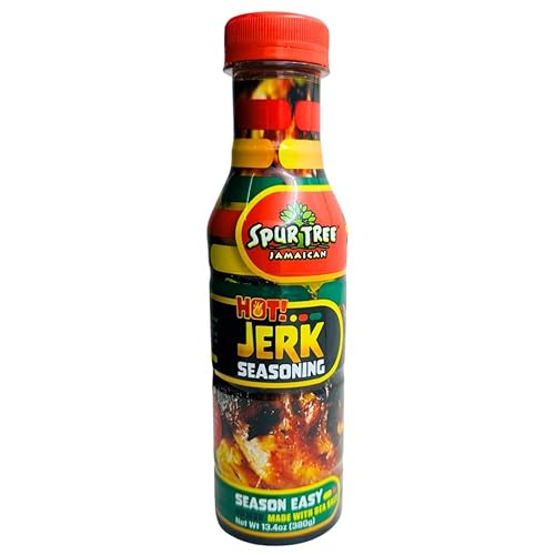 Spur Tree Jamaican Hot Jerk Seasoning 13.4 oz - Authentic Caribbean Jerk Seasoning - All-Natural and Fresh Ingredients from Jamaica