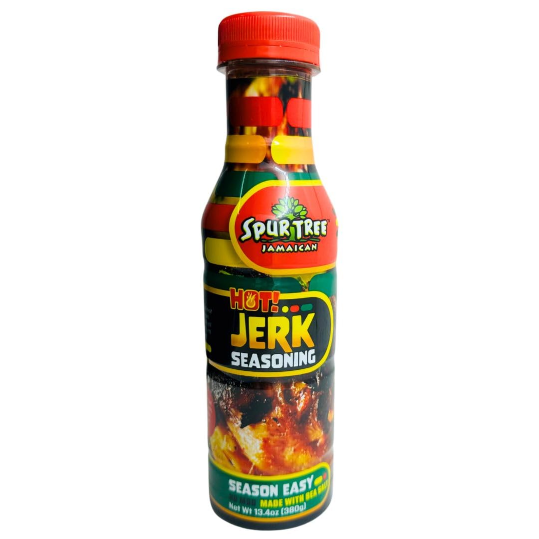 Spur Tree Jamaican Hot Jerk Seasoning 13.4 oz - Authentic Caribbean Jerk Seasoning - All-Natural and Fresh Ingredients from Jamaica