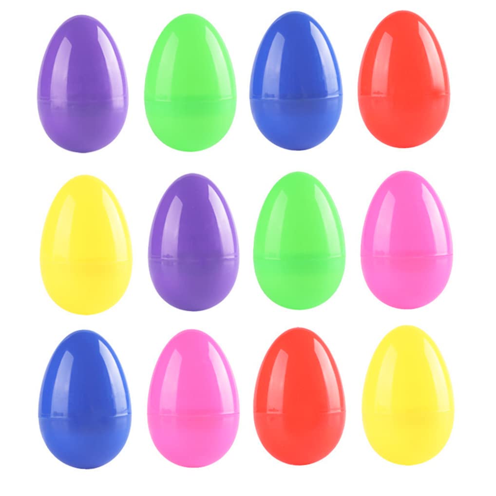 CNAFGBGG Plastic Easter Eggs Fillable Surprise Chocolate Assortment DIY Toys for Kids Easter Theme Party Favor 12PCS.