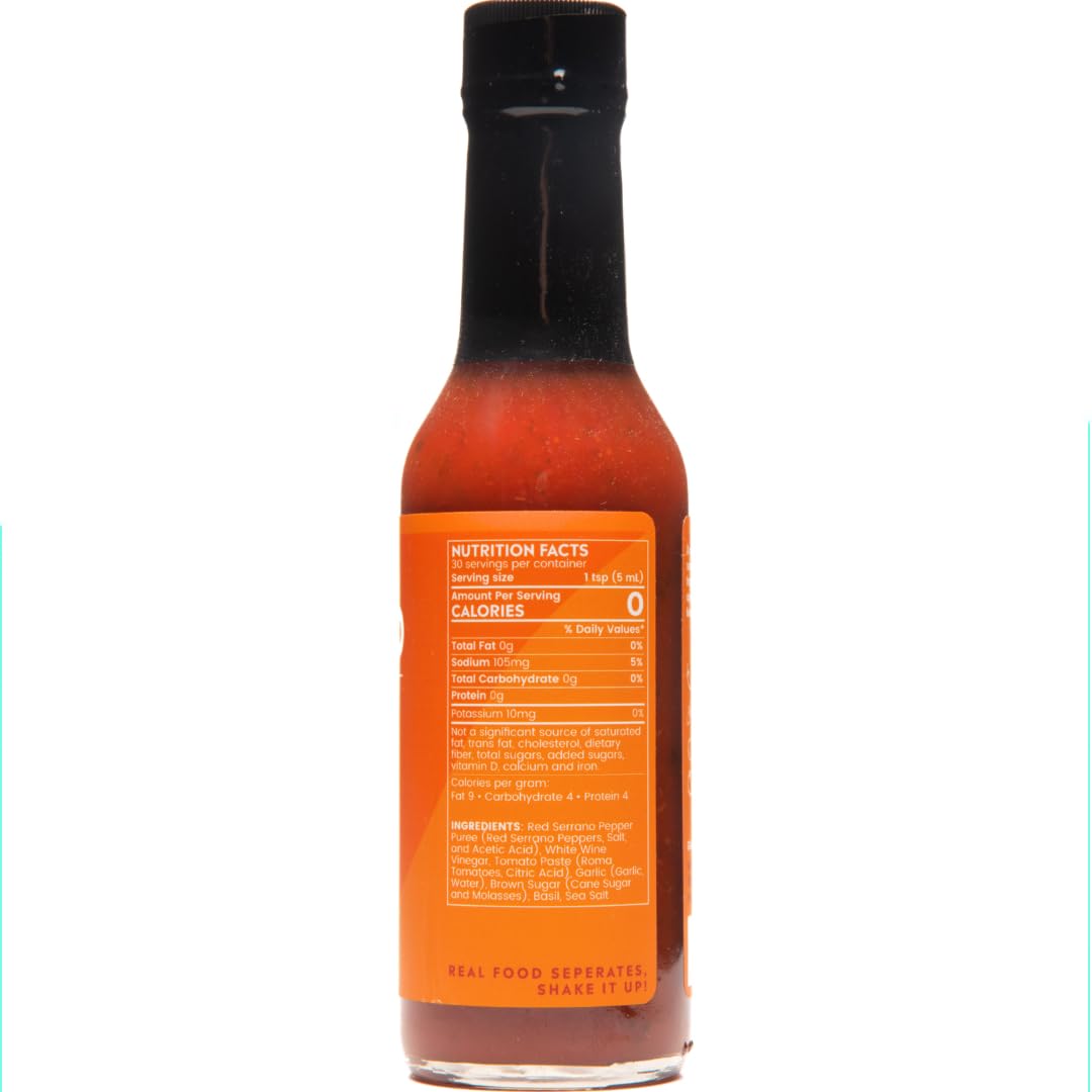 Serrano And Basil Hot Sauce By Bravado Spice Gluten Free, Vegan, Low Carb, Paleo Hot Sauce All Natural 5 oz Hot Sauce Bottle Award Winning Gourmet Hot