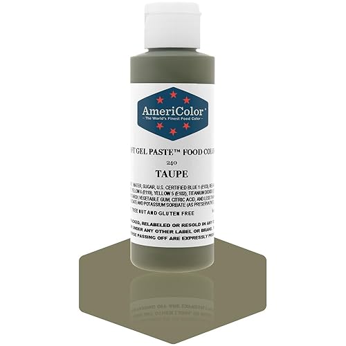 AmeriColor, Taupe, 4.5 Ounce Bottle, Soft Gel Paste Food Color
