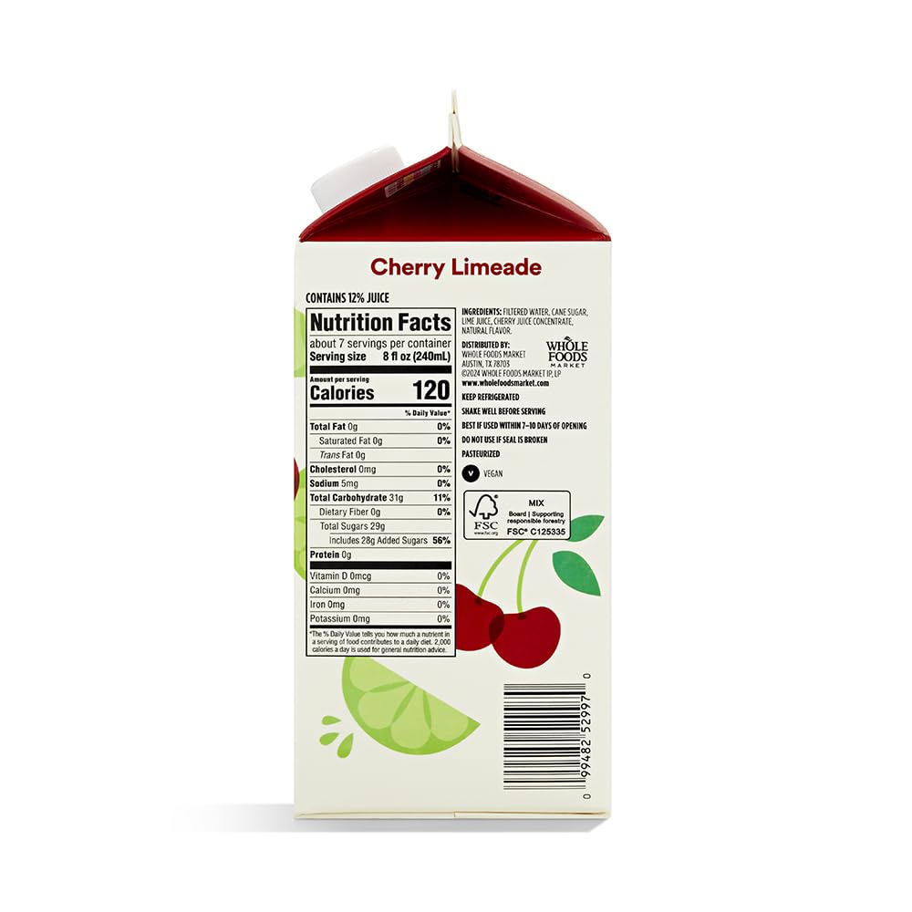 365 By Whole Foods Market, Cherry Limeade, 52 Fl Oz