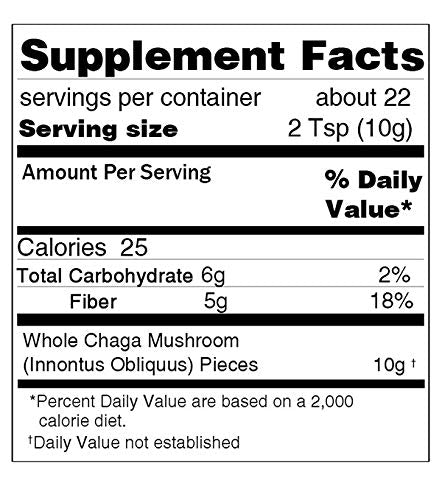 Chaga Mushroom Chunks - 8 ounce, 100% Wild Harvested with Black Top Crust, Premium Tea Chunks - Antioxidants, Healthy Drinks
