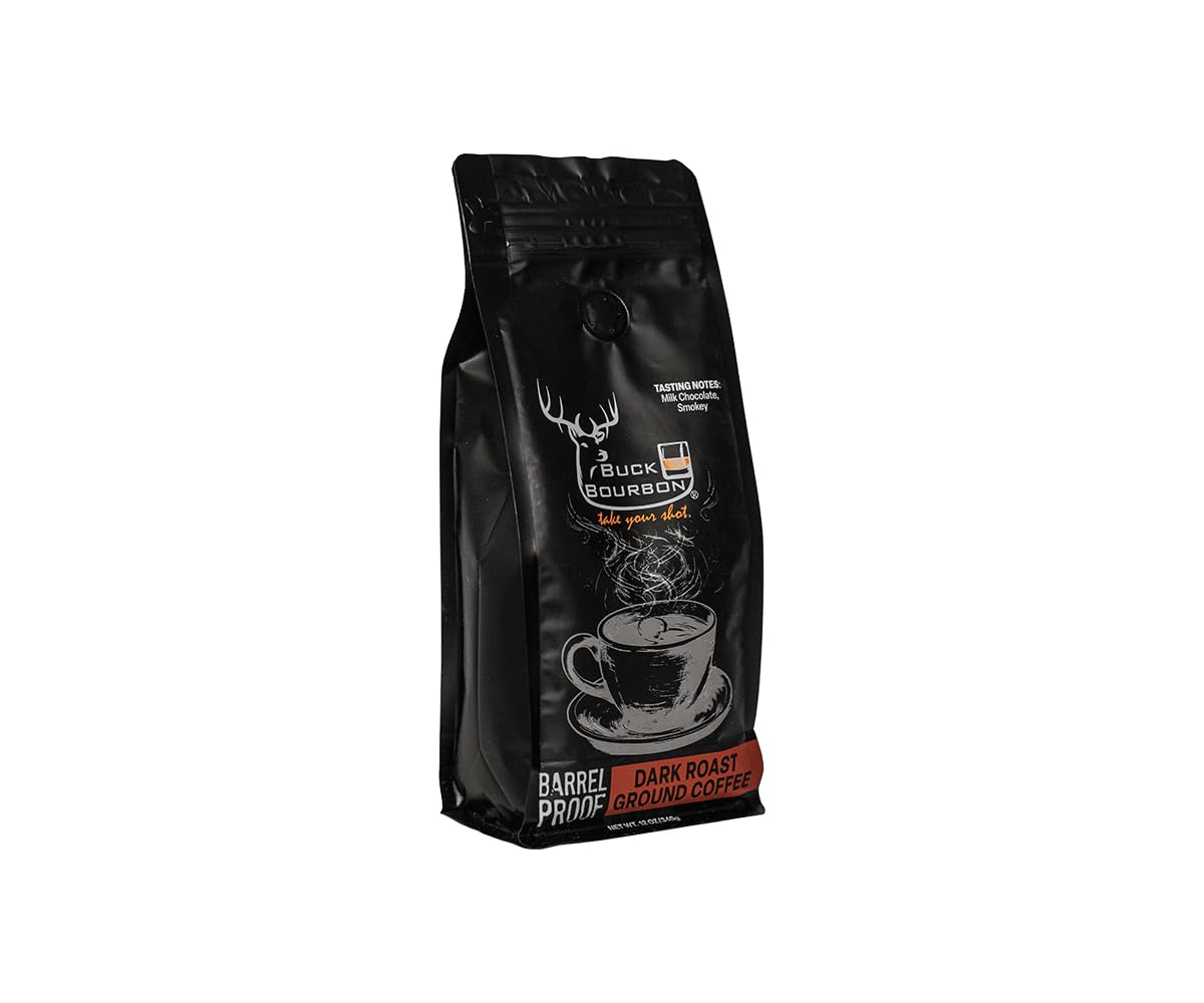 Buck Bourbon Barrel Proof Dark Roast Ground Coffee, 12 oz