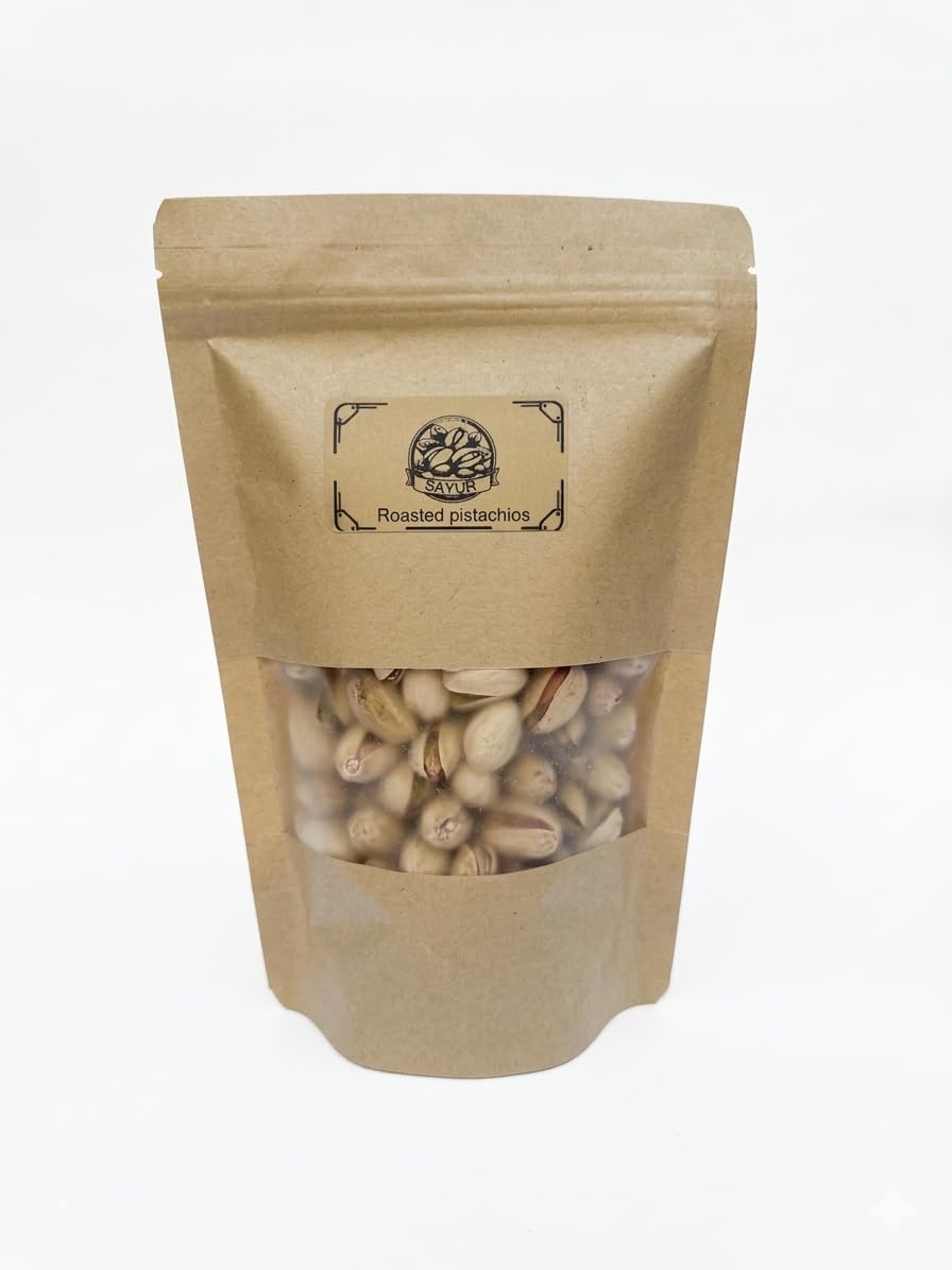 Pistachios Roasted and Salted in Shell, 8 oz, Dry Roasted by SAYUR