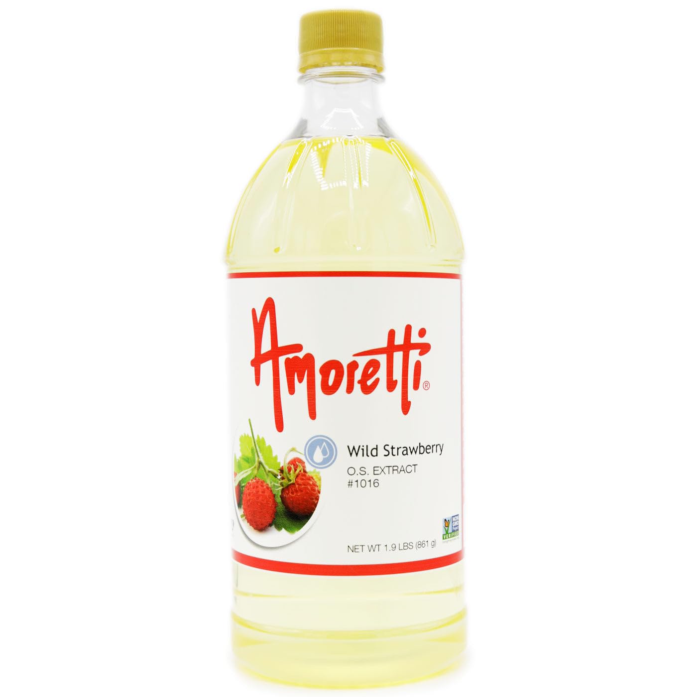 Amoretti - Wild Strawberry Extract Oil Soluble 2 oz - Highly Concentrated & Perfect For Pastry or Savory applications, Preservative Free, Vegan