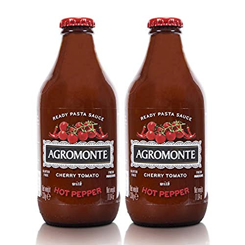 Agromonte Authentic Italian Cherry Tomato Pasta Sauce with Hot Peppers - Taste of Italy Gourmet Foodie and Chef Gift - Ready to Use, Certified Kosher