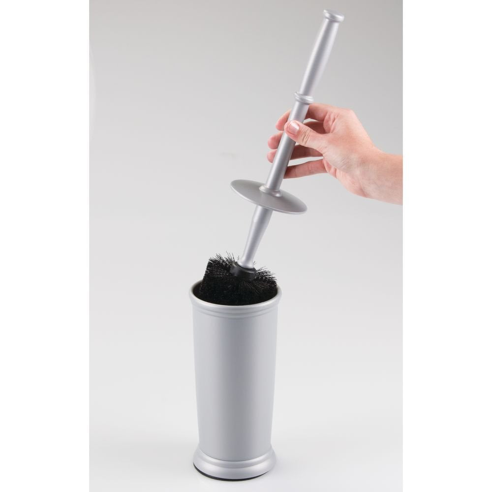 iDesign Kent Toilet Bowl Brush and Holder for Bathroom Storage - Gray