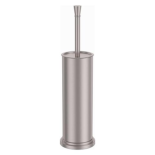 Nickel Brush and Holder?Extra Long Handled Nickel Brush for Bathroom?Stainless Steel Heavy Duty Toilet Bowl Brush,Deep Cleaning Modern Toilet Cleaner