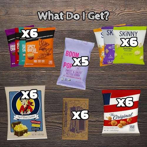 Popcorn Variety Pack - Popcorn Snack Pack with Individually Wrapped Bags - Bulk Snack Box for Adults, Kids, Office, and School - 35 Count Assembled by