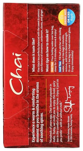 Twinings Chai Black Tea Individually Wrapped Bags, Sweet, Savoury Spices, Caffeinated, Enjoy Hot or Iced - 50 Count