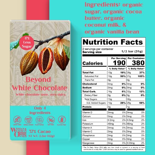 Beyond Milk Chocolate Dairy-free, beyond White Chocolate Bar | 2.2 Ounce (Pack of 10) | Organic, 17% less sugar, 37% Cacao, Plant Based, Gluten Free