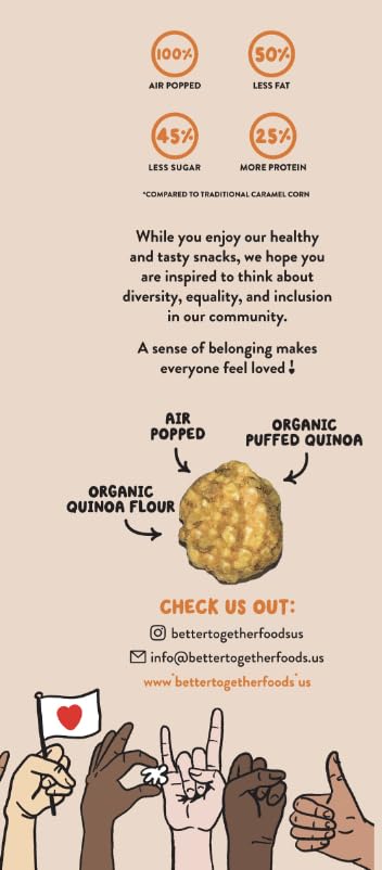 QuinoWow! Organic Quinoa Popcorn - Low Sugar, High Fiber, Air Popped, Vegan & Gluten Free - Made with Pure Organic Maple Syrup (Salted Maple, Pack