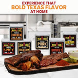 RubWise Texas Style BBQ Rub Gift Set (6 x 1 lb bags) | Meat Spice and Seasoning Variety Pack | Smoking & Grilling Gifts for Men | Brisket Rubs