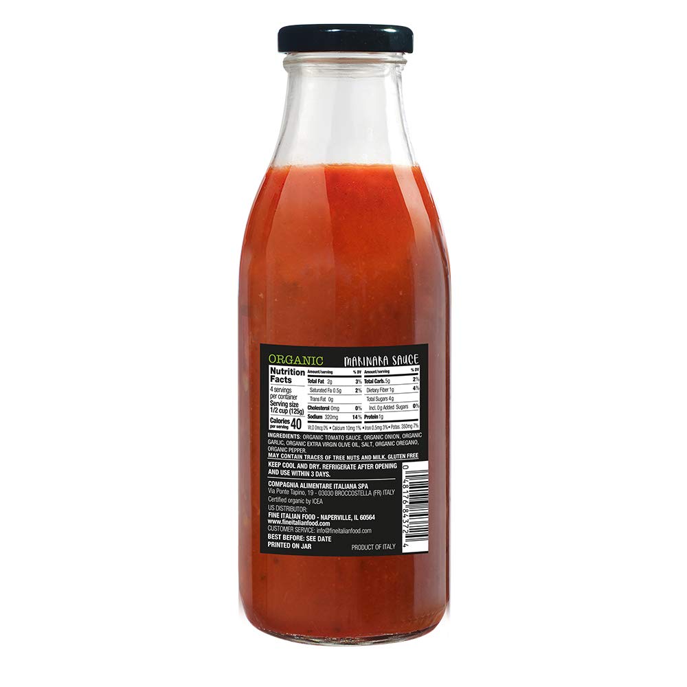 Mantova Artisanal Organic Italian Marinara Sauce 17.6 Ounce (Pack of 2)