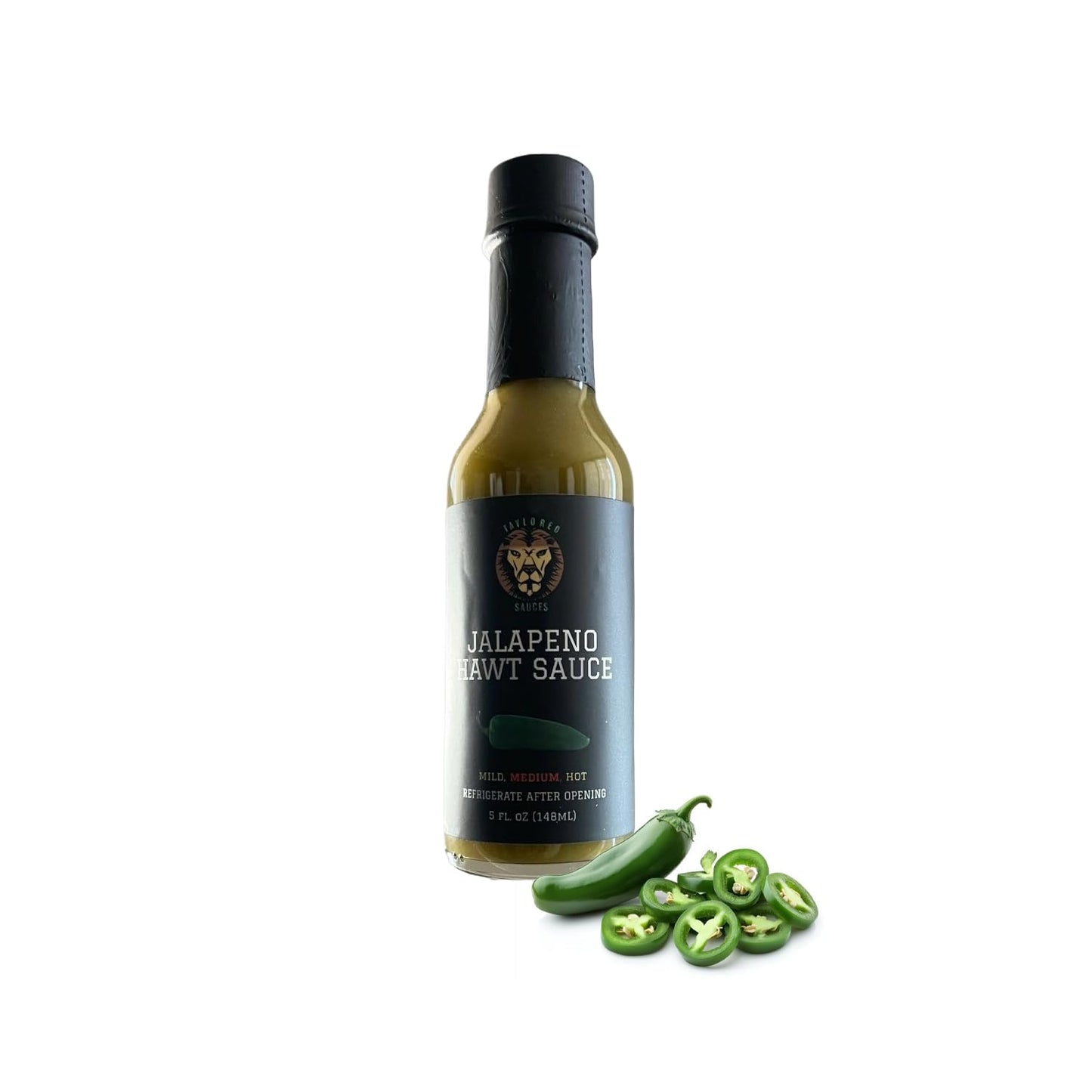 Taylored Sauces Jalapeno Hawt Sauce, Keto, and No-Calorie Gourmet Blend, Sugar-Free, Gluten-Free Artisan Condiment, Made with Fresh Jalapeno Peppers