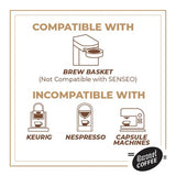 Baronet Coffee Pods [100% Colombian] Single Cup Soft 11 Gram- 1 Box of 16 Single Serve 11 Gram Pods, Medium Roast, Kosher, Vegan [100% Colombian]