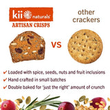Kii Naturals Organic Artisan Crisps, Healthy Snack Crackers for Cheese & Charcuterie Boards; Non-GMO, USDA Organic, Kosher, No Preservatives - Raisin
