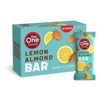 Step One Foods Lemon Almond Bar, Heart Healthy Snack Plant Sterols, Omega 3's High Fiber Snack Gluten & Dairy Free, Vegan, Zero Sodium, Granola Bars