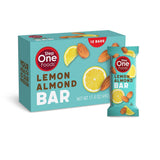 Step One Foods Lemon Almond Bar, Heart Healthy Snack Plant Sterols, Omega 3's High Fiber Snack Gluten & Dairy Free, Vegan, Zero Sodium, Granola Bars