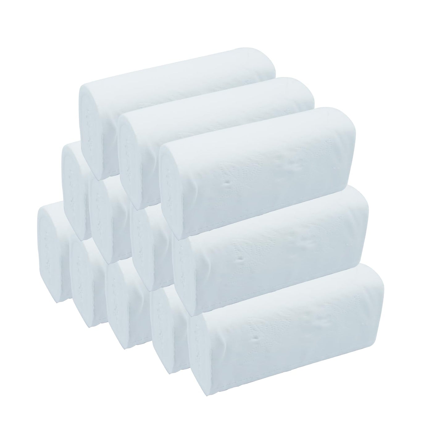 12 Rolls Soft Coreless Toilet Paper, Disposable Facial Tissues, 5-Ply Toilet Tissue